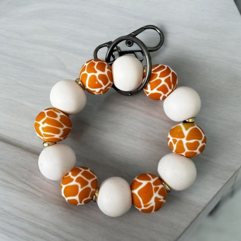 Giraffe mini wristlet key chain