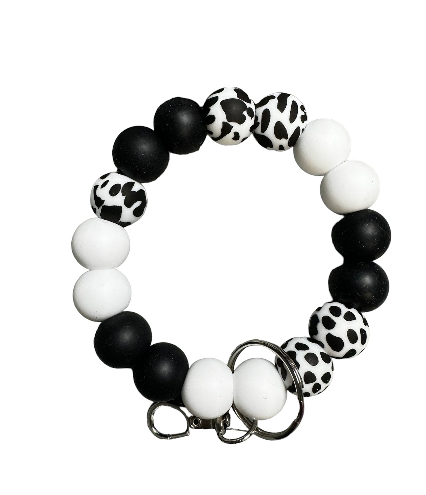 Cow print large wristlet